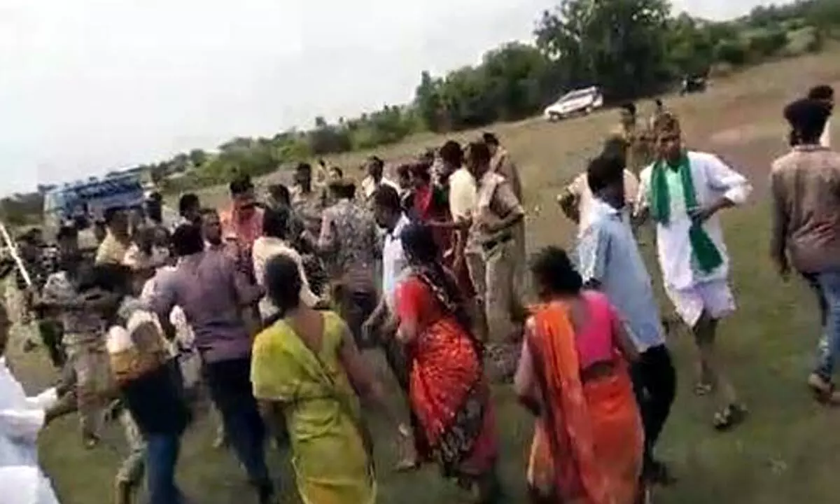 Cops lathi-charge locals during KTRs visit in Zaheerabad, video goes viral