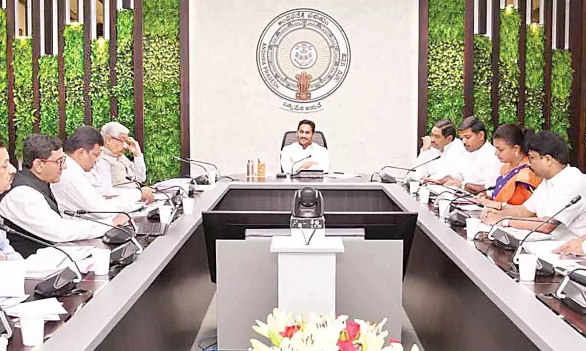 Chief Minister addressing State Investments Promotion Board meeting at his camp office in Tadepalli on Wednesday