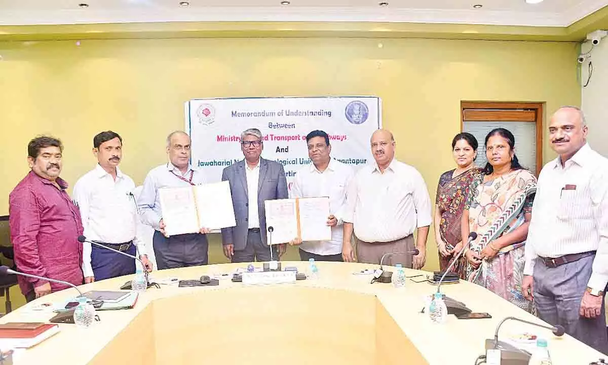 MOU signed between JNTUA and Ministry of Road Transport and Highways on starting an M Tech course in Bridge and Tunnel Engineering