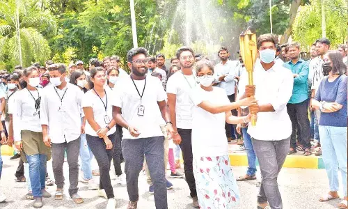 Hyderabad: Torch-bearing run conducted by Ag Hub at agri varsity