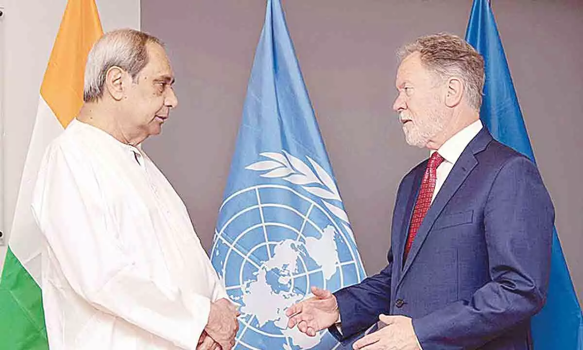 Chief Minister Naveen Patnaik took the stage at the United Nations World Food Programme (WFP) headquarters in Rome to share the transformational progress achieved by the State on strengthening livelihoods and food security, with a specific focus on marginalised communities and women.