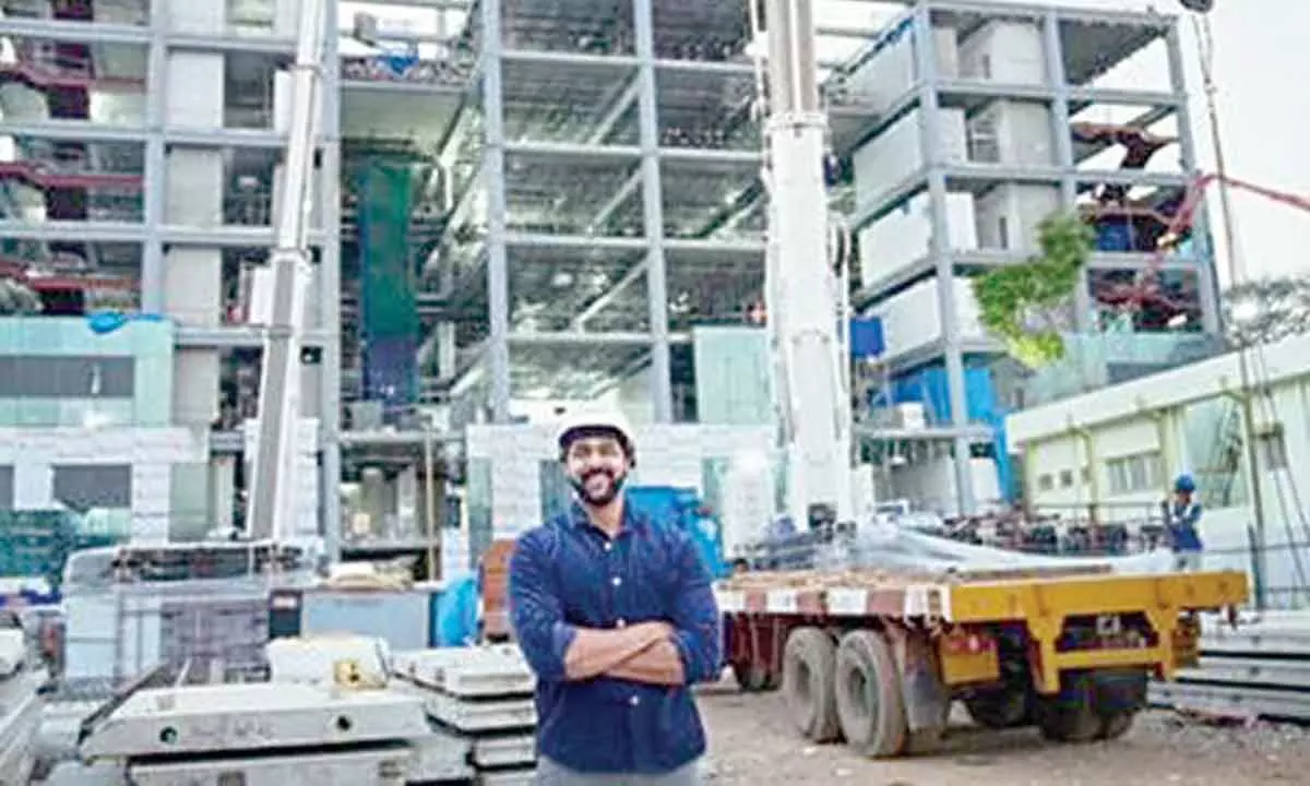 Sarath Parupalli at construction site