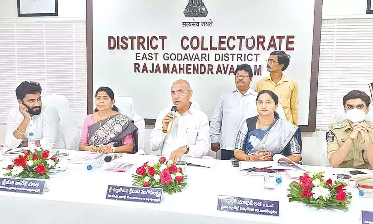 The pre-review meeting on the implementation of government flagship programmes was chaired by BC Welfare Minister Srinivasa Venugopala Krishna  on Saturday in Rajamahendravaram