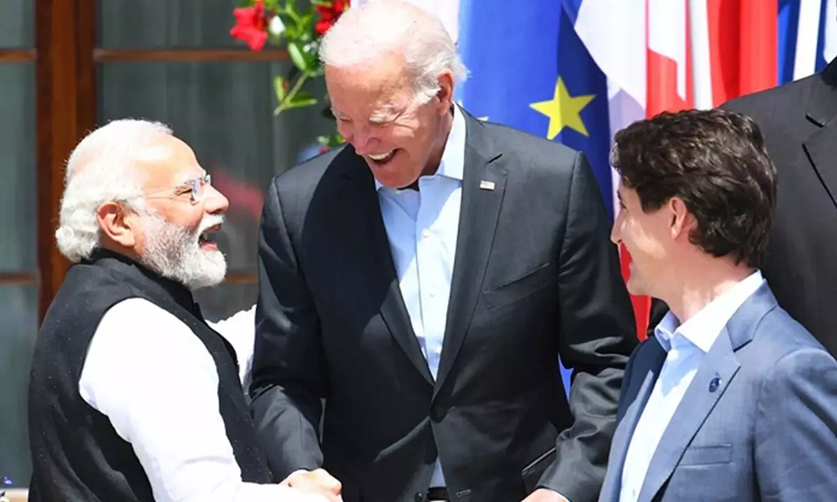 Biden’s historic stepping out to greet Modi goes viral