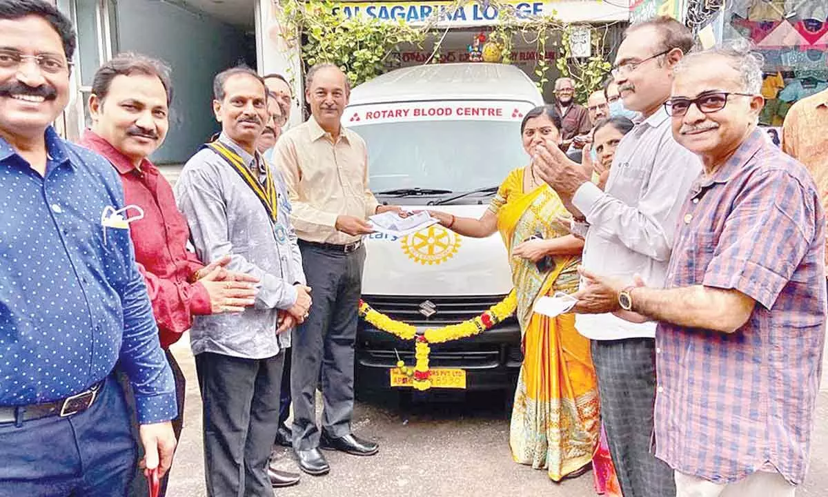 RCVPC presenting a van to Rotary Blood Bank in Visakhapatnam on Thursday