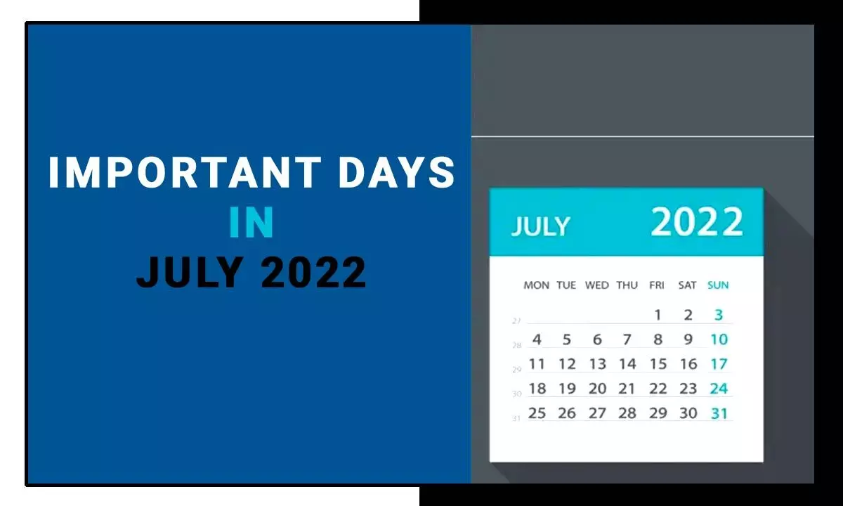 Important Days And Dates Of July 2022