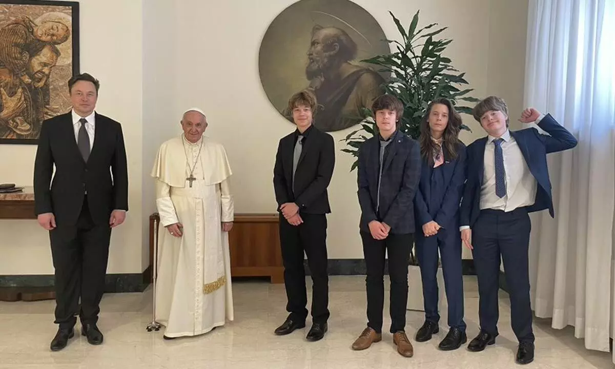 Musk then posted his photo along with His Holiness Pope Francis in the Vatican