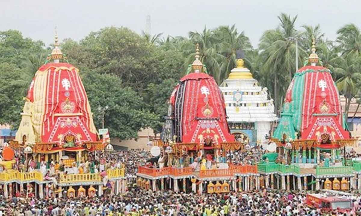 Jagannath And Sibling At Adapa Mandap