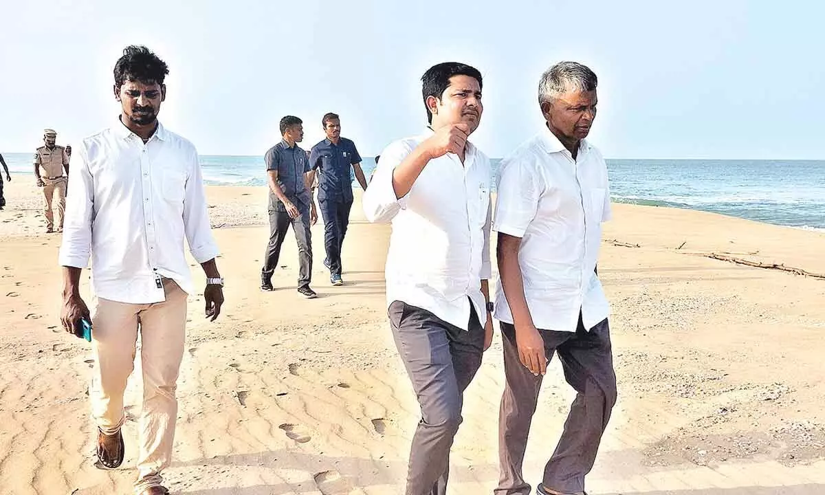 Tirupati MP M Gurumoorthy visiting the Pulicat Lake (File Photo).