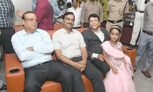 Divisional Railway Manager (DRM) Anup Satpathy, among others at the launch of lounge in Visakhapatnam on Wednesday
