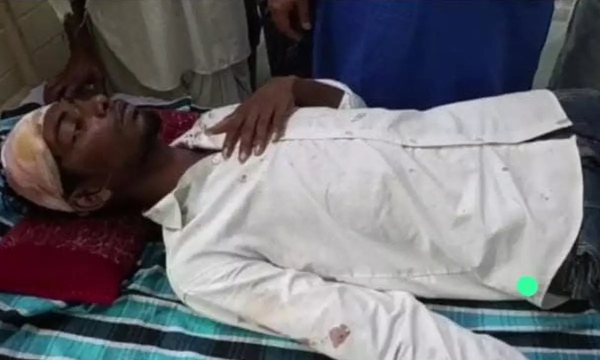 Victim Rafi undergoing treatment in a hospital in Guntur on Thursday