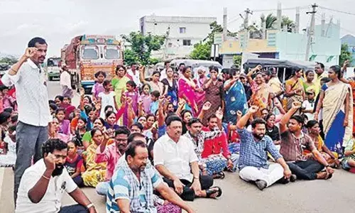 Students and parents agitate against merger of primary schools with distant high schools in district.