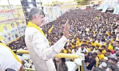 TDP national president N Chandrababu Naidu addressing a roadshow as part of Badude-Badudu campaign against hike in prices and taxes, in Nagari on Friday