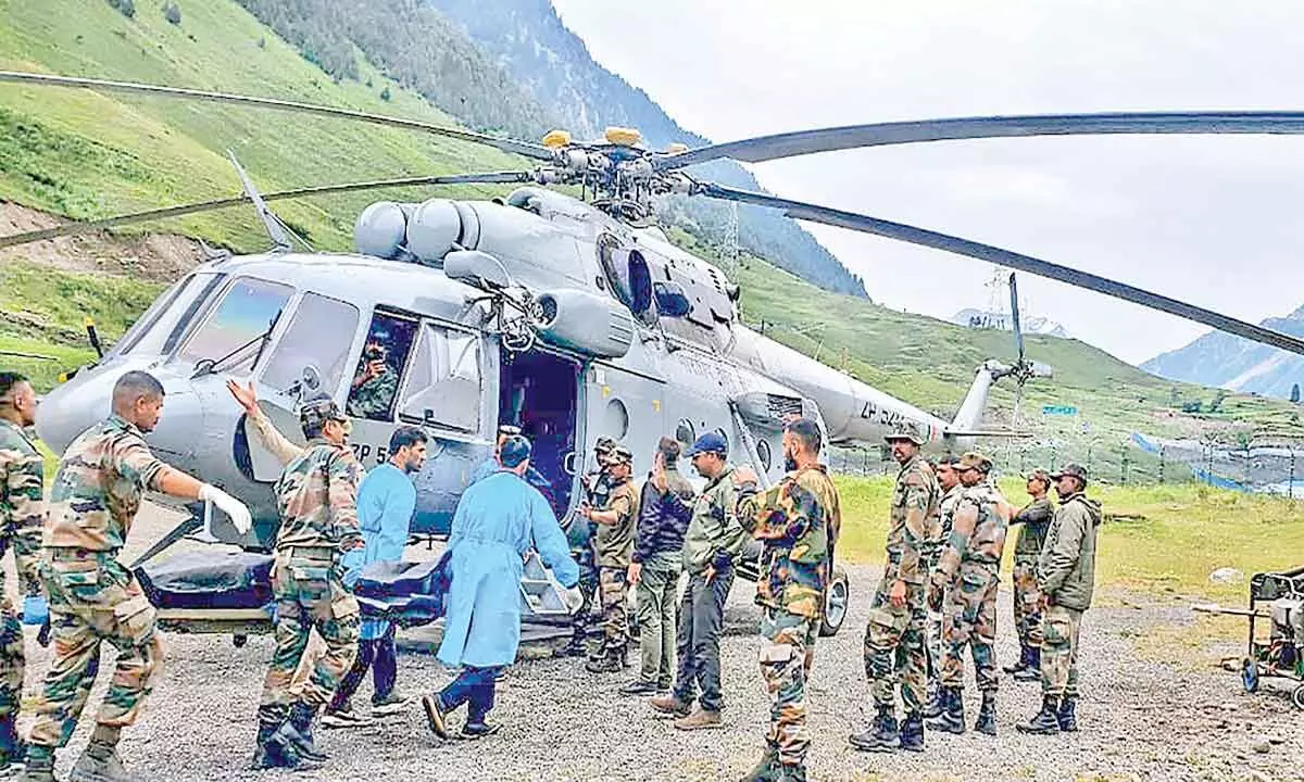 IAF has pressed its transport and helicopter assets into service for rescue and relief operations at the affected areas near the Amarnath shrine. Mi-17V5 helicopters have inducted NDRF and civil administration personnel at Panchtarni and rescued 21 survivors