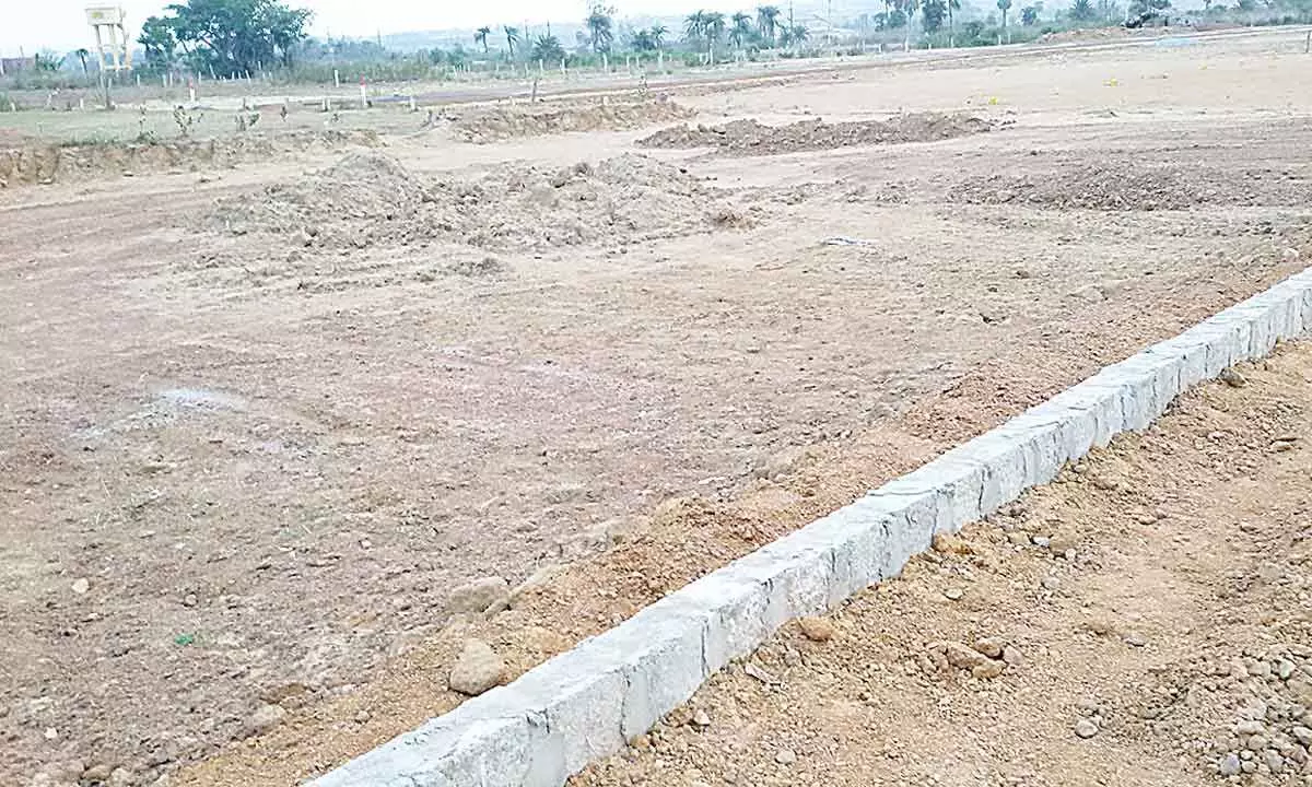 Layout works in progress at Chintada village near Amadalvalasa town