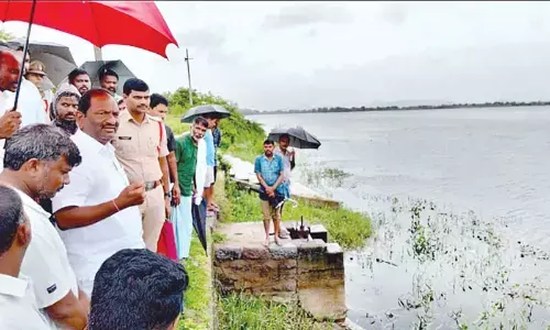 Welfare Minister Koppula Eshwar visits Lingapur village of Pegdapalli mandal on Sunday.