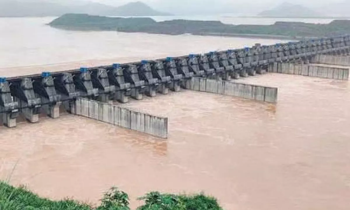 48 gates lifted at Polavaram project as water level of Godavari increases