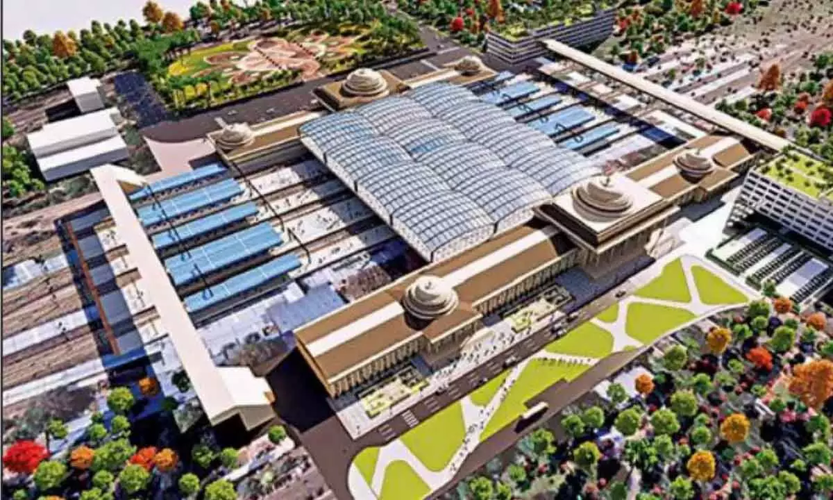 A model of the proposed design of Visakhapatnam railway station