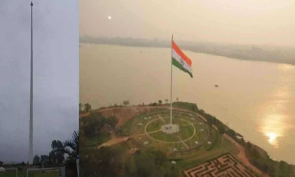 National flag temporarily removed from tallest post in Hyderabad