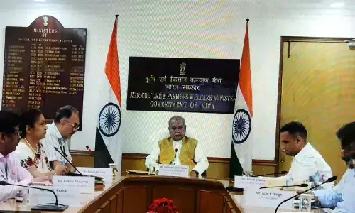 Chief Minister  Y S Jagan Mohan Reddy takes part in a virtual meet with Union agriculture minister Narendra Singh Tomar  on PM Fasal  Bima Yojana  on Tuesday
