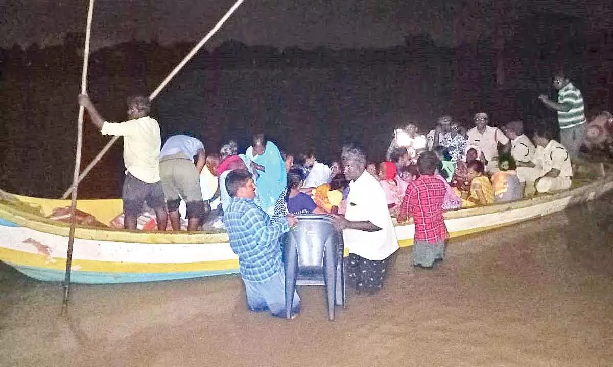 People shifting to rehabilitation centres in Konaseema district on Thursday