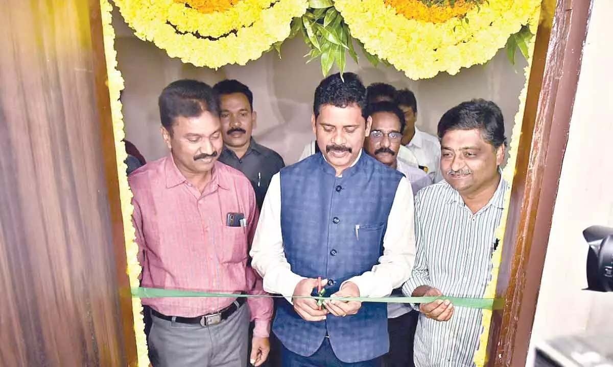 District Collector S Dilli Rao inaugurating the new office of district information and public relations officer in Vijayawada on Thursday