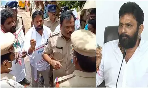 Tension grips in Gudivada as Jana Sena protests at Kodali Nanis house