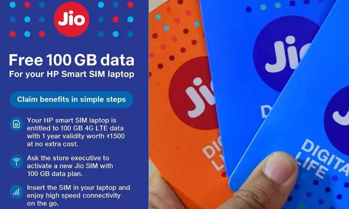 Reliance Jio Advertise HP Smart SIM Life Laptop with Free 100GB Data
