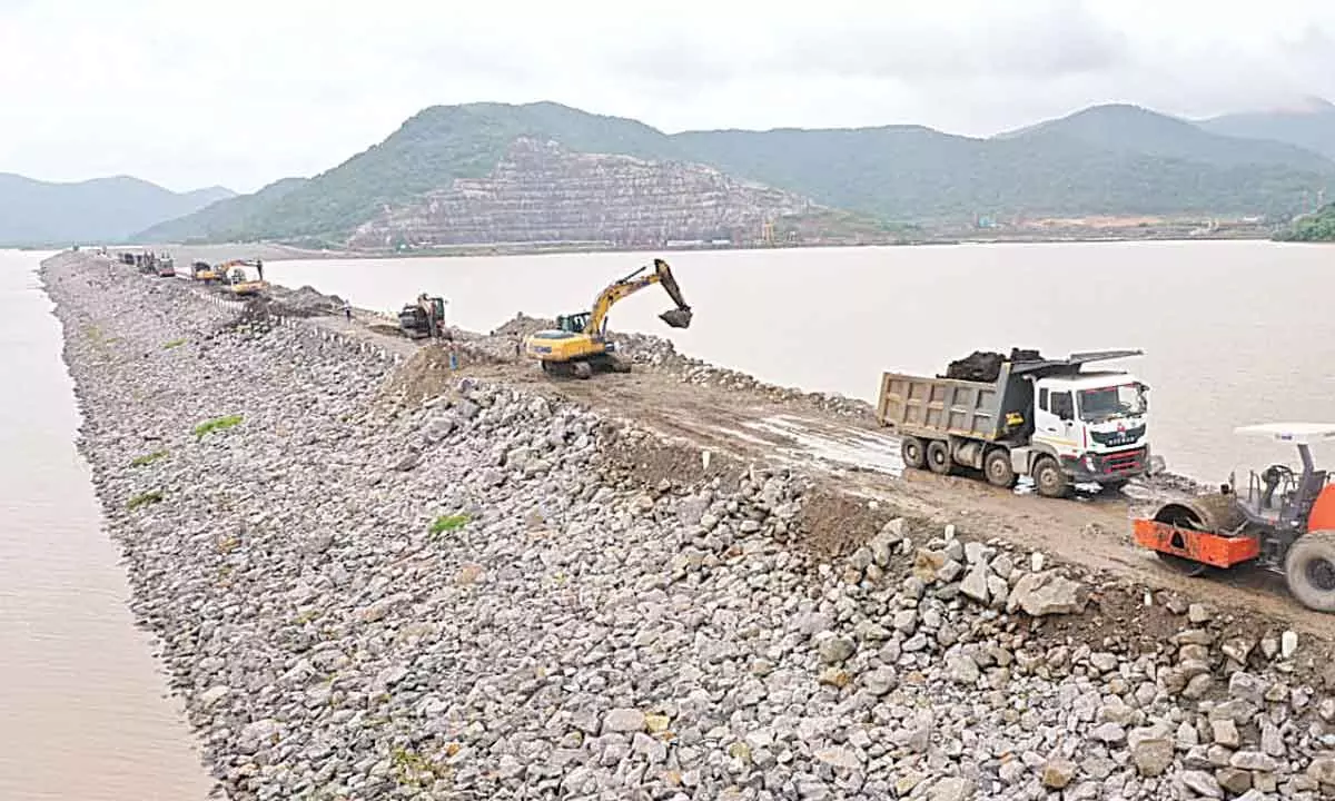 The works at Polavaram dam began on July 15 and concluded on July 17