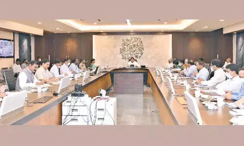 Chief Minister Y S Jagan Mohan Reddy reviews flood relief with Collectors and SPs of affected districts on Monday