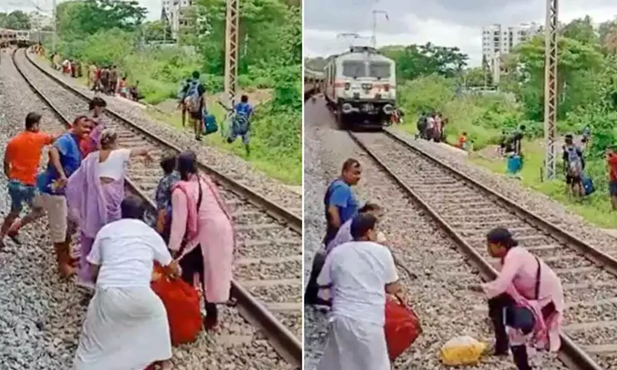 Watch The Trending Video Of A Woman Crossing Railway Track