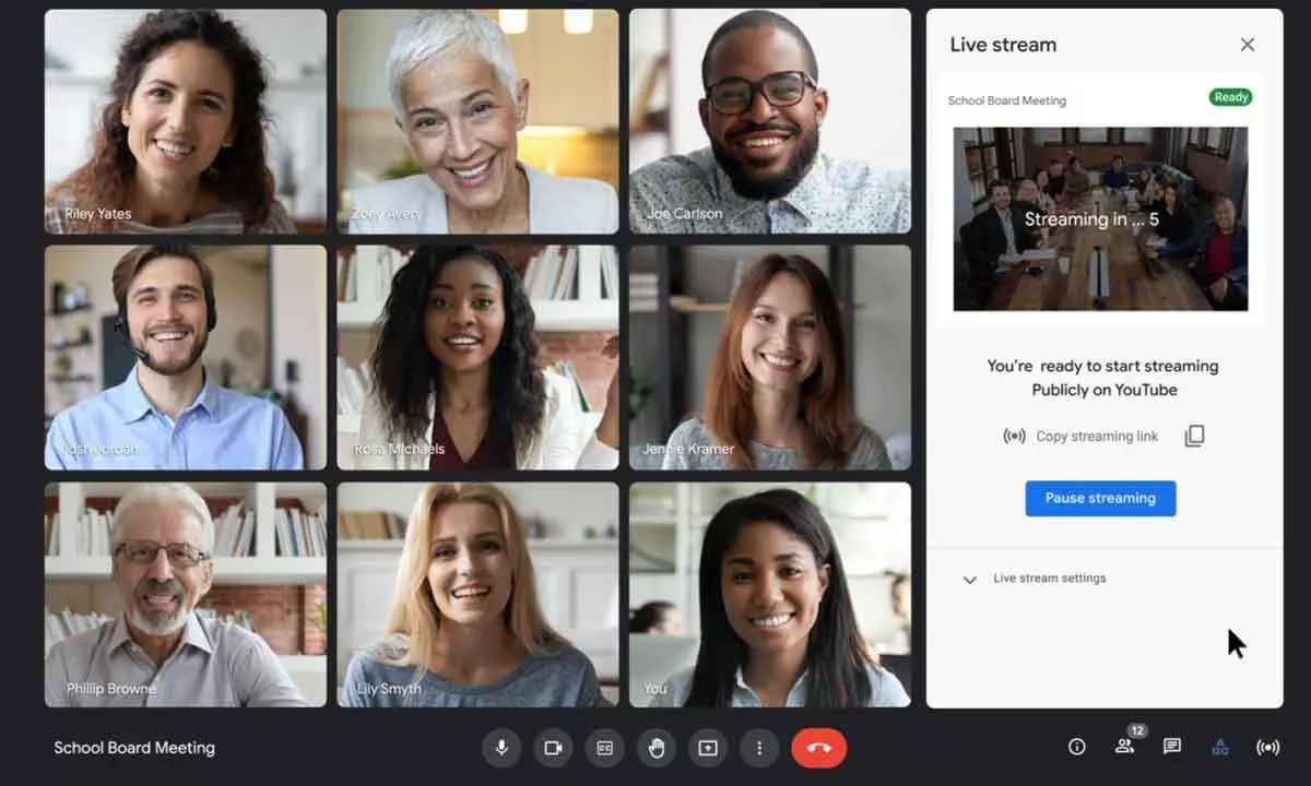 Google Meet allows users to livestream meetings on YouTube