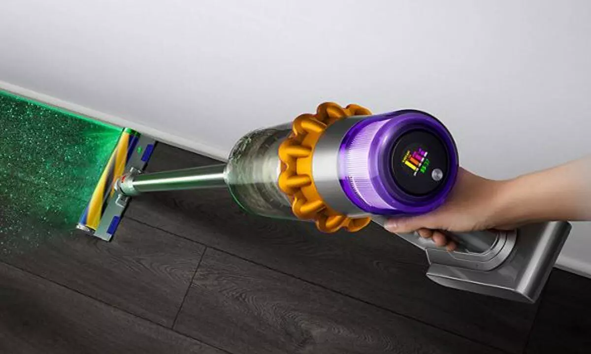 The Dyson V15 Detect™ Cord-free vacuum features Dyson’s laser technology at the cleaner head to reveal hidden dust