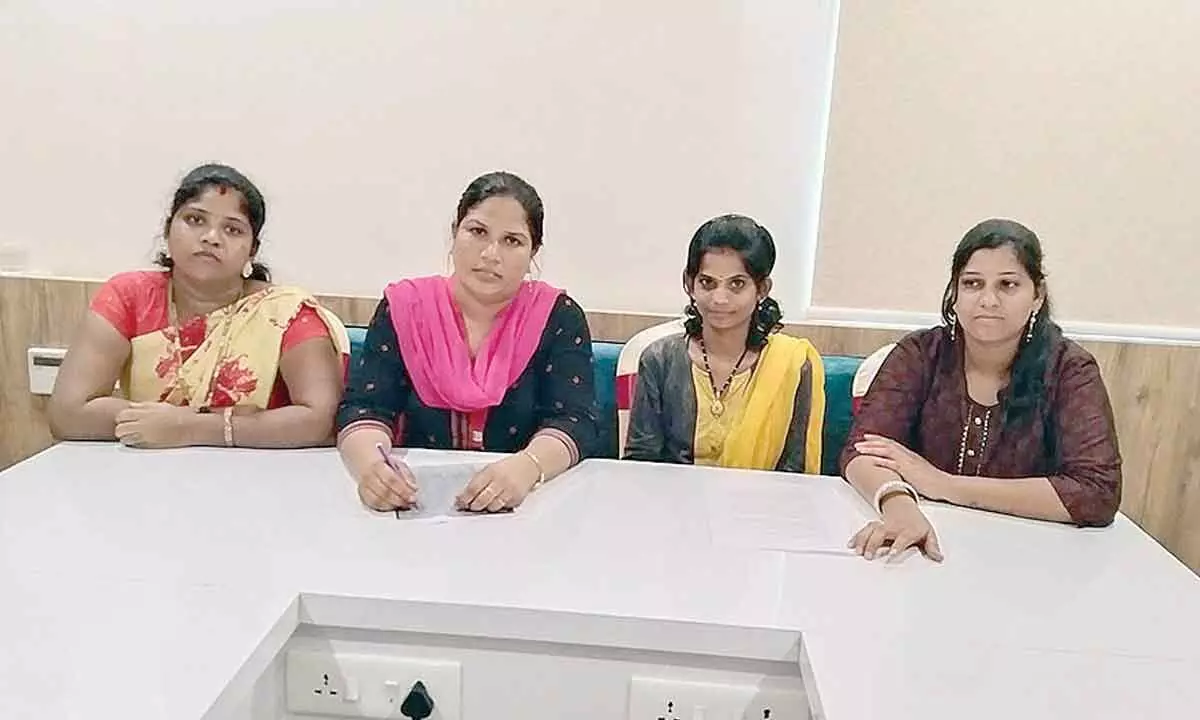 Vimukti, forum of survivors of trafficking, at a press meet in Vijayawada on Monday