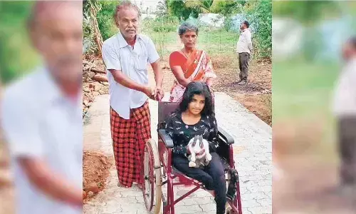 By swift actions of Collector K Senthil Raj a wheelchair-friendly 60-metre paved-block road was constructed.