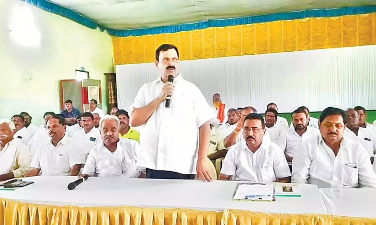 National Rice Mill Association president Mohan Reddy speaking at a function on Wednesday