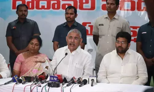 Minister Chelluboina Venugopala Krishna speaking at a press conference in Rajamahendravaram on Wednesday
