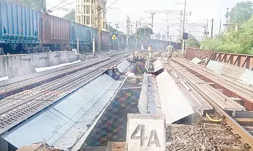 Road under bridge after completion at Kaleswara Rao Market in Vijayawada on Thursday