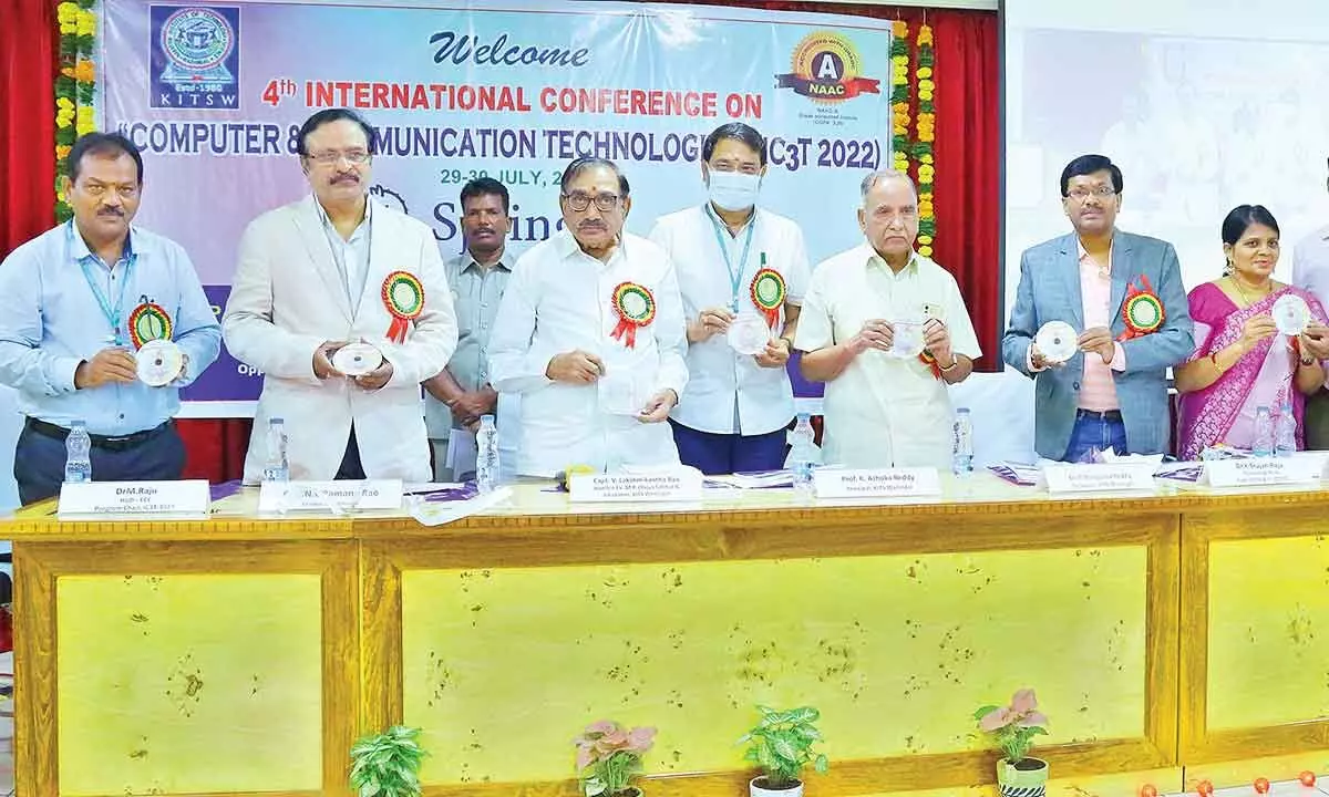 Dignitaries attending the IC3T-2022 in Warangal on Friday