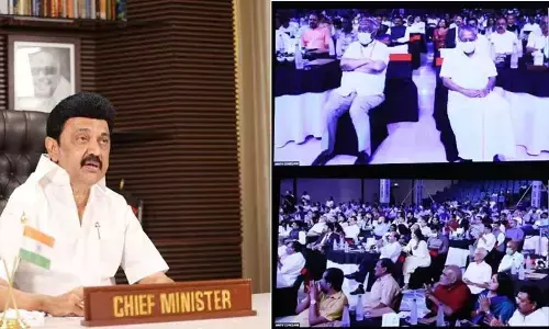 M K Stalin virtually addressing the event (Twitter/@mkstalin)