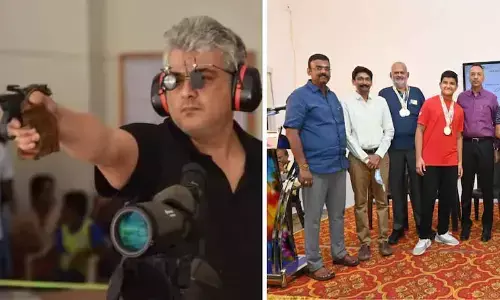 Ajith Kumar participated in the 46th Tamil Nadu Rifle Shooting Championship.