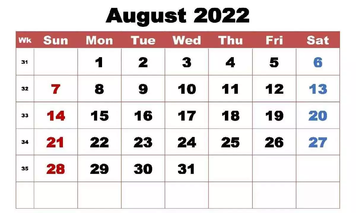 Important Days in August 2022