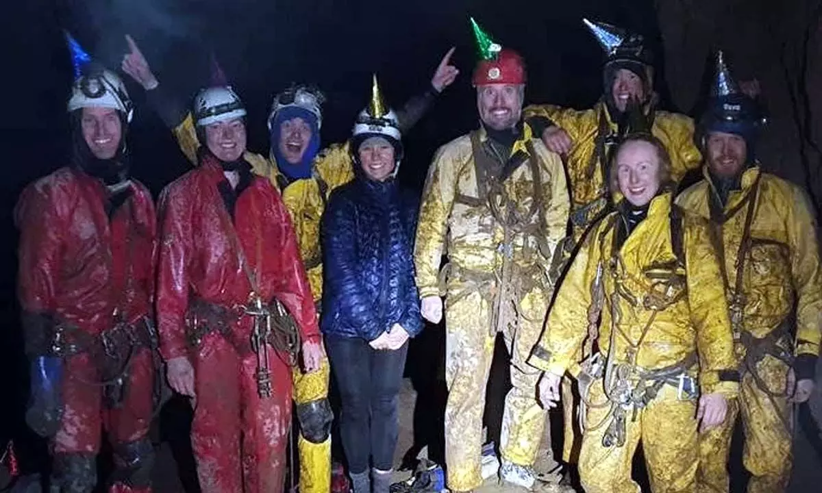 Members of the group who discovered the cave. (The Southern Tasmanian Caverneers)