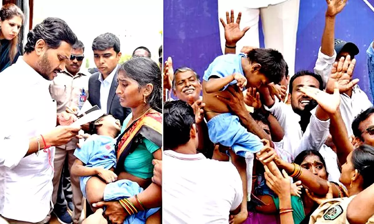YS Jagan stops his convoy for a child, assures help from the government