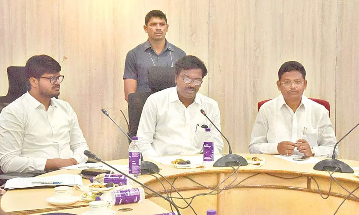 Minister for Transport Puvvada Ajay Kumar speaking at a review meeting on the prevention of seasonal diseases in Khammam on Thursday