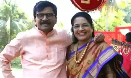 File photo of Sanjay Raut with his wife Varsha.