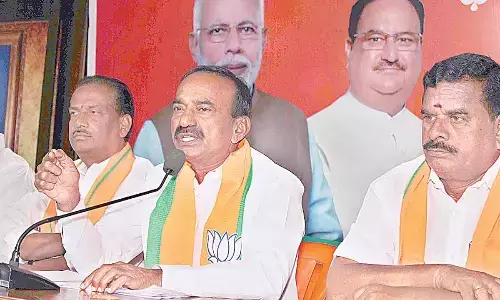 Eatala Rajender appeals for calm in Huzurabad