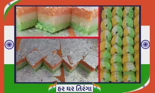Har Ghar Tiranga campaign: Tricolour sweets in Vadodara market