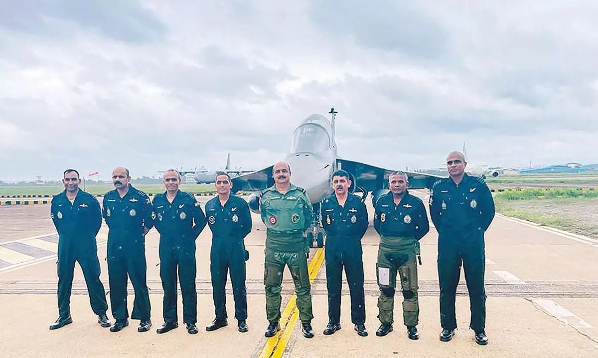 Chief of the Air Staff, Air Chief Marshal VR Chaudhari during his two-day visit to Bengaluru where he flew indigenous platform Light Combat Aircraft Mk 1 Tejas
