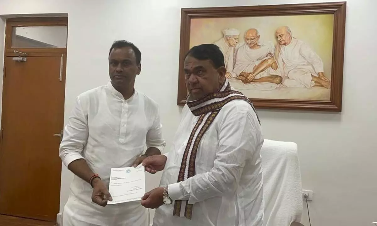 Rajagopal Reddy submits his MLA resignation letter to Speaker P Srinivas Reddy Rajagopal Reddy submits his MLA resignation letter to Speaker P Srinivas Reddy